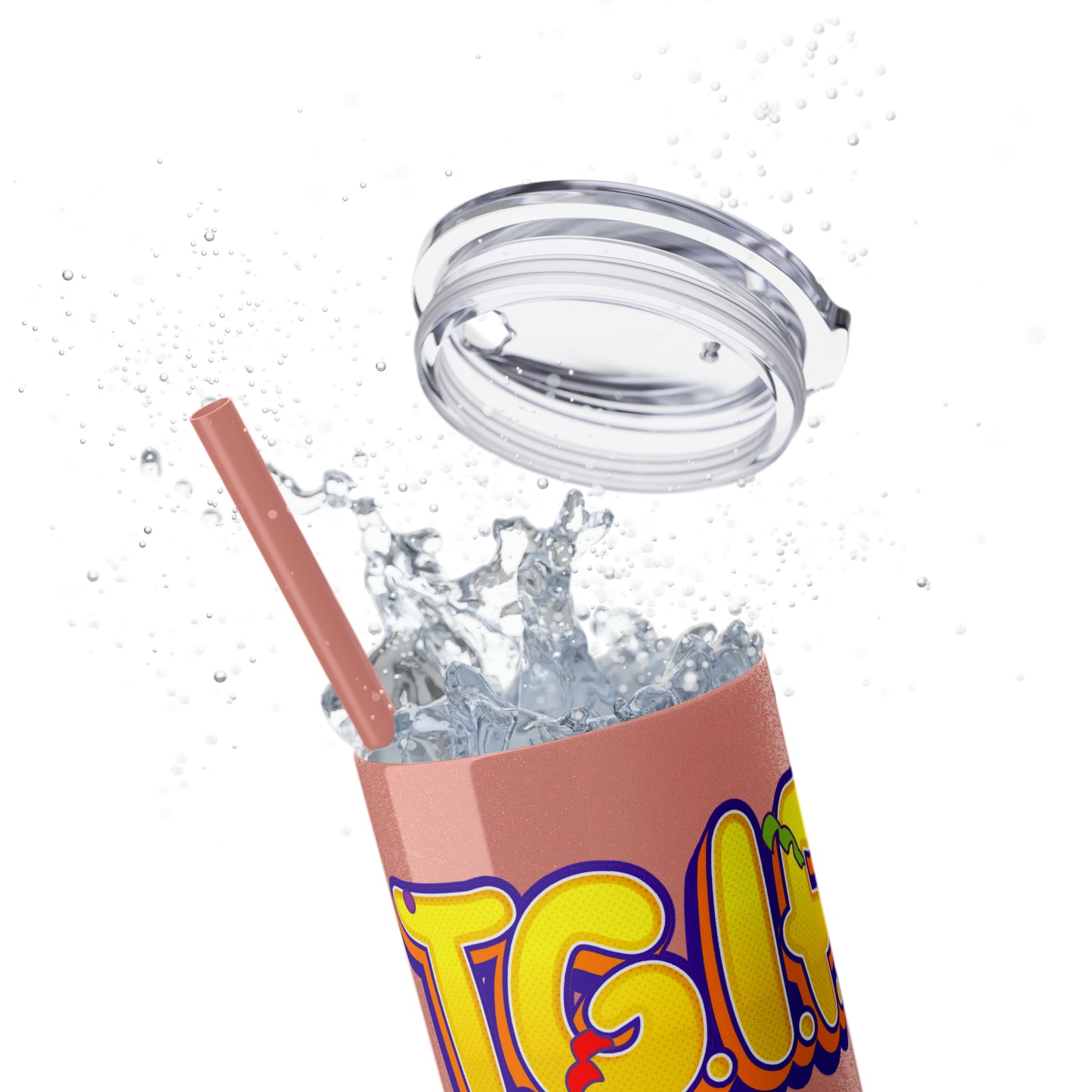 TGIF - Skinny Tumbler with Straw, 20oz