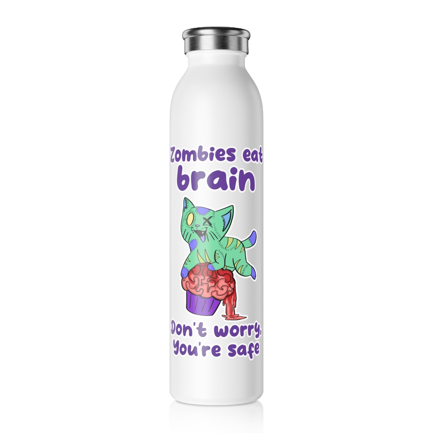 Zombie Cat - Slim Water Bottle