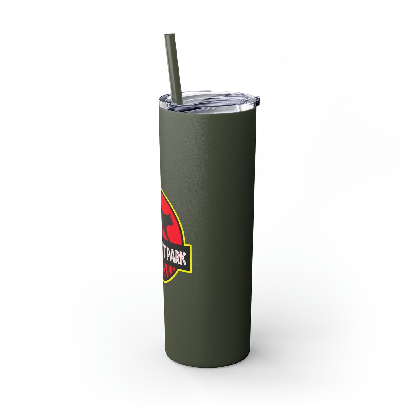 Jurassicat Park - Skinny Tumbler with Straw, 20oz