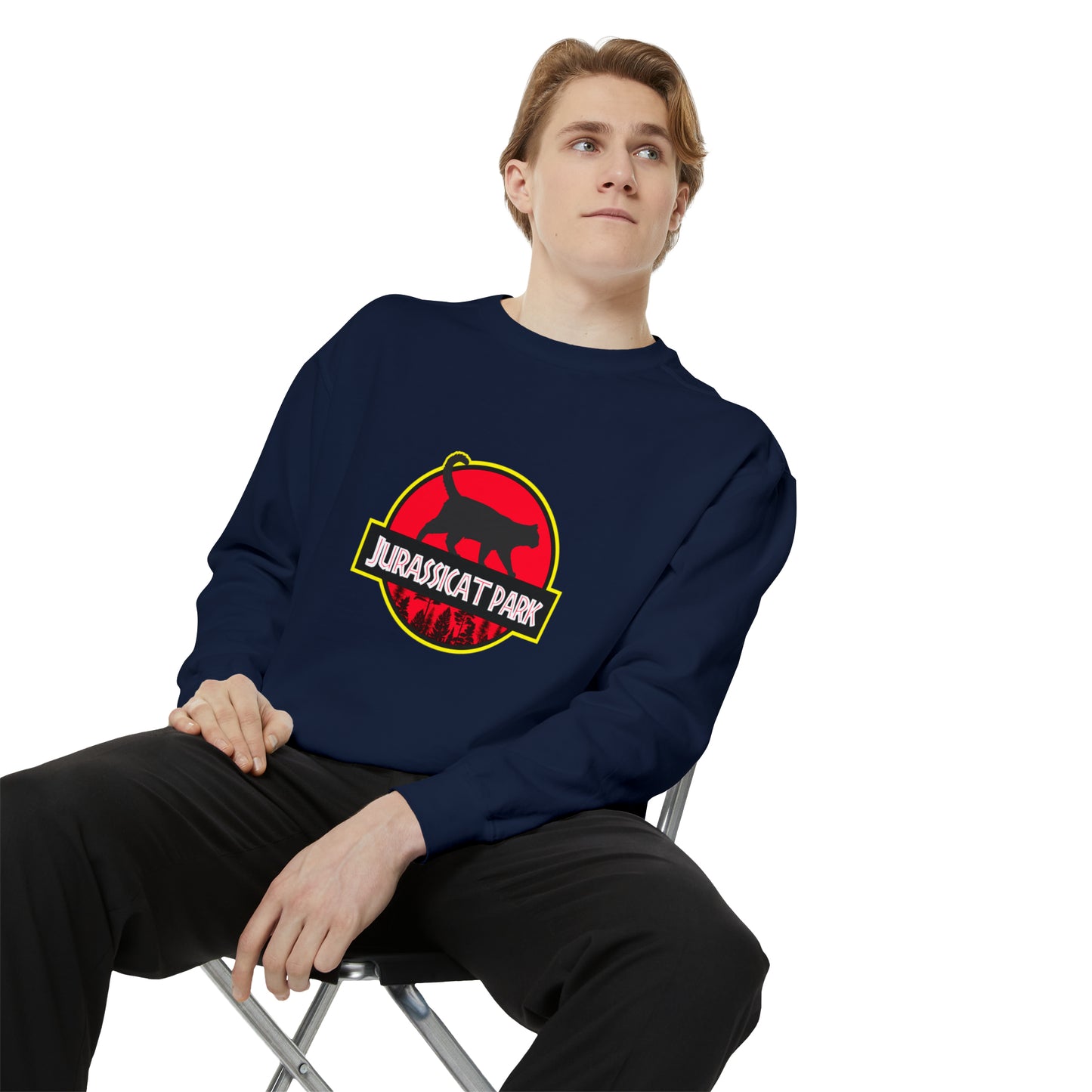 Jurassicat Park - Unisex Garment-Dyed Sweatshirt