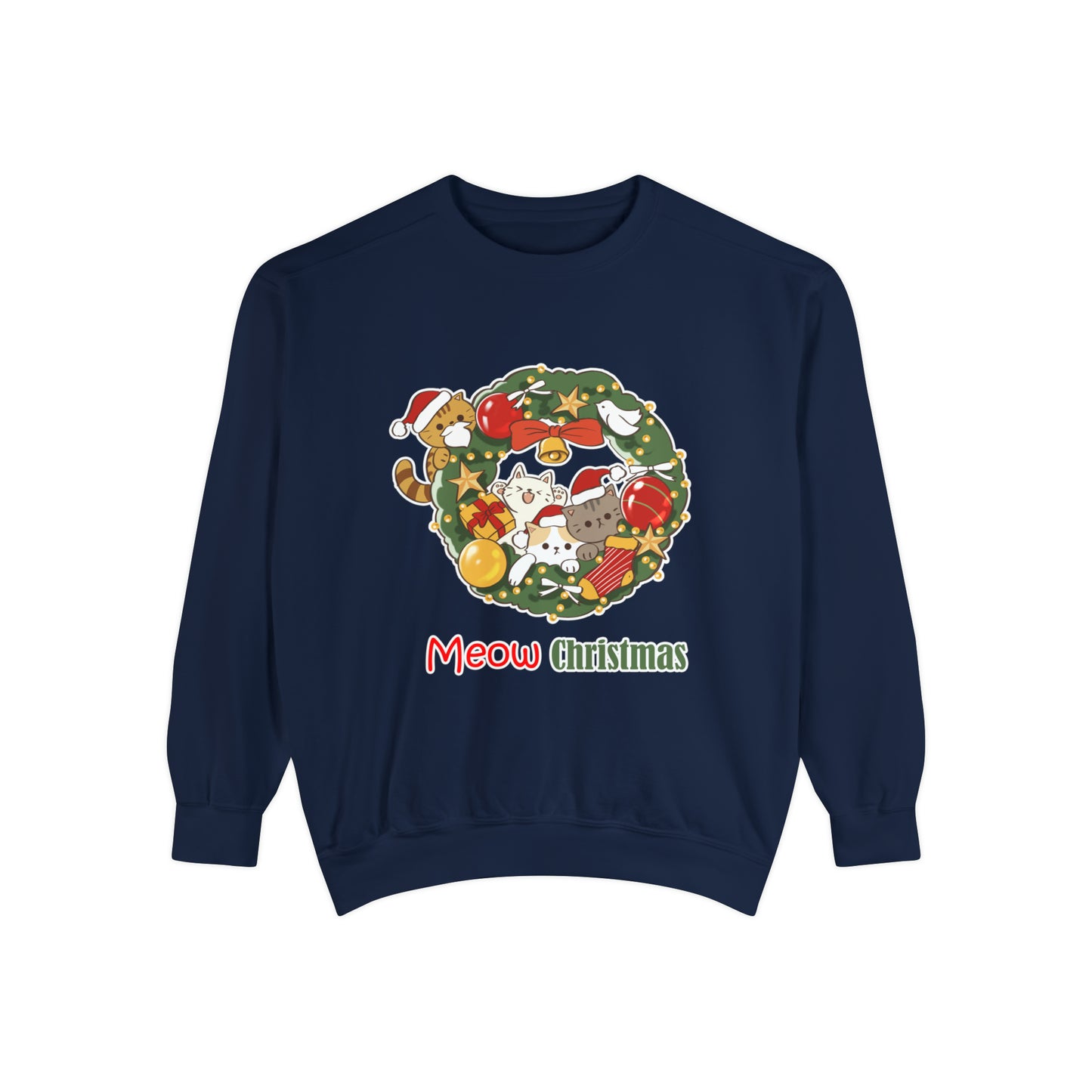 Meow Christmas - Unisex Garment-Dyed Sweatshirt