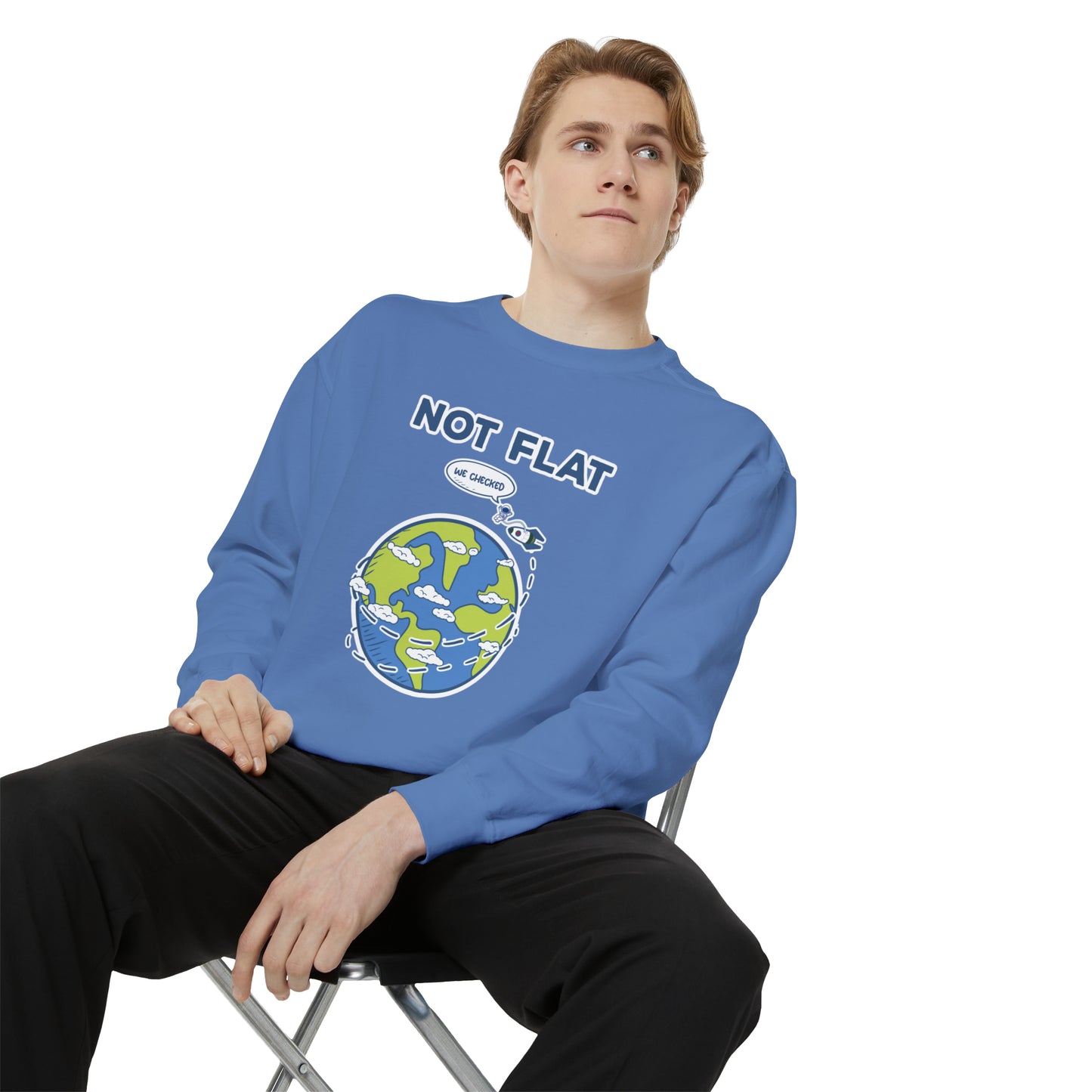 Flat Earth - Unisex Garment-Dyed Sweatshirt