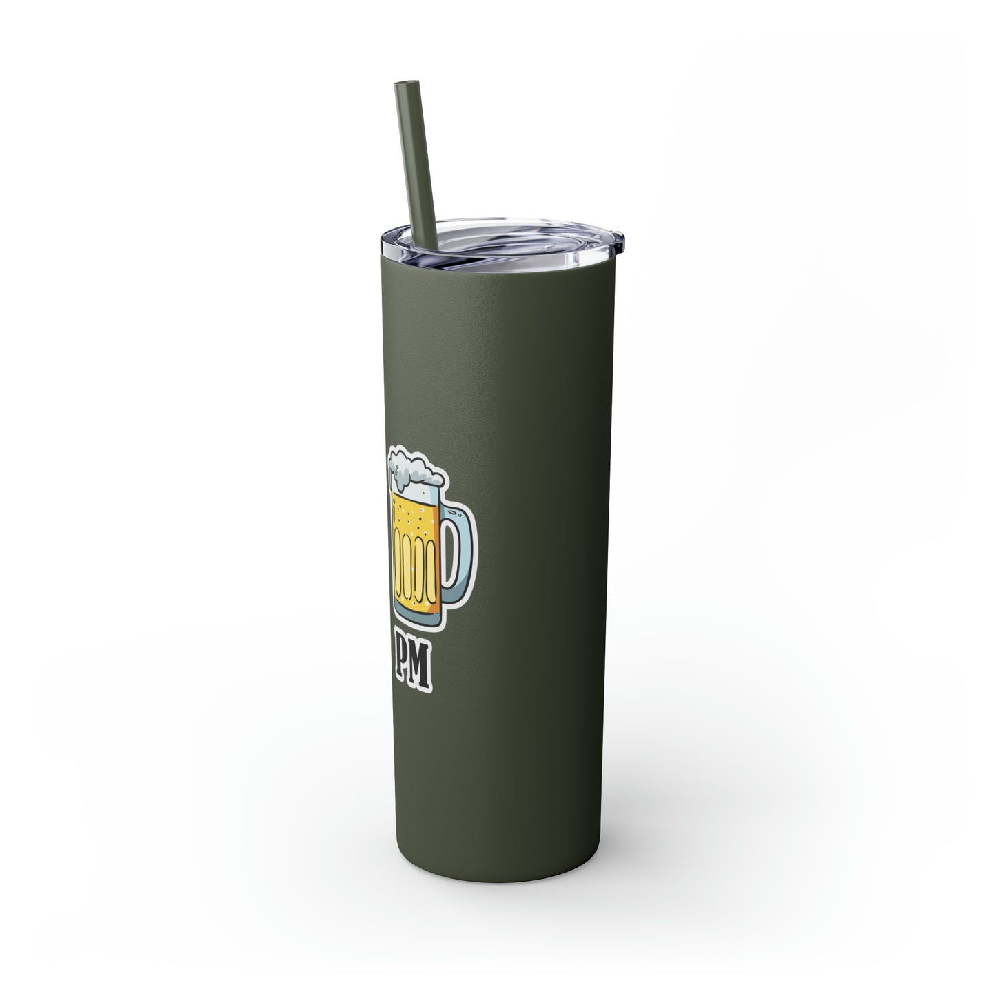 AM/PM - Skinny Tumbler with Straw, 20oz