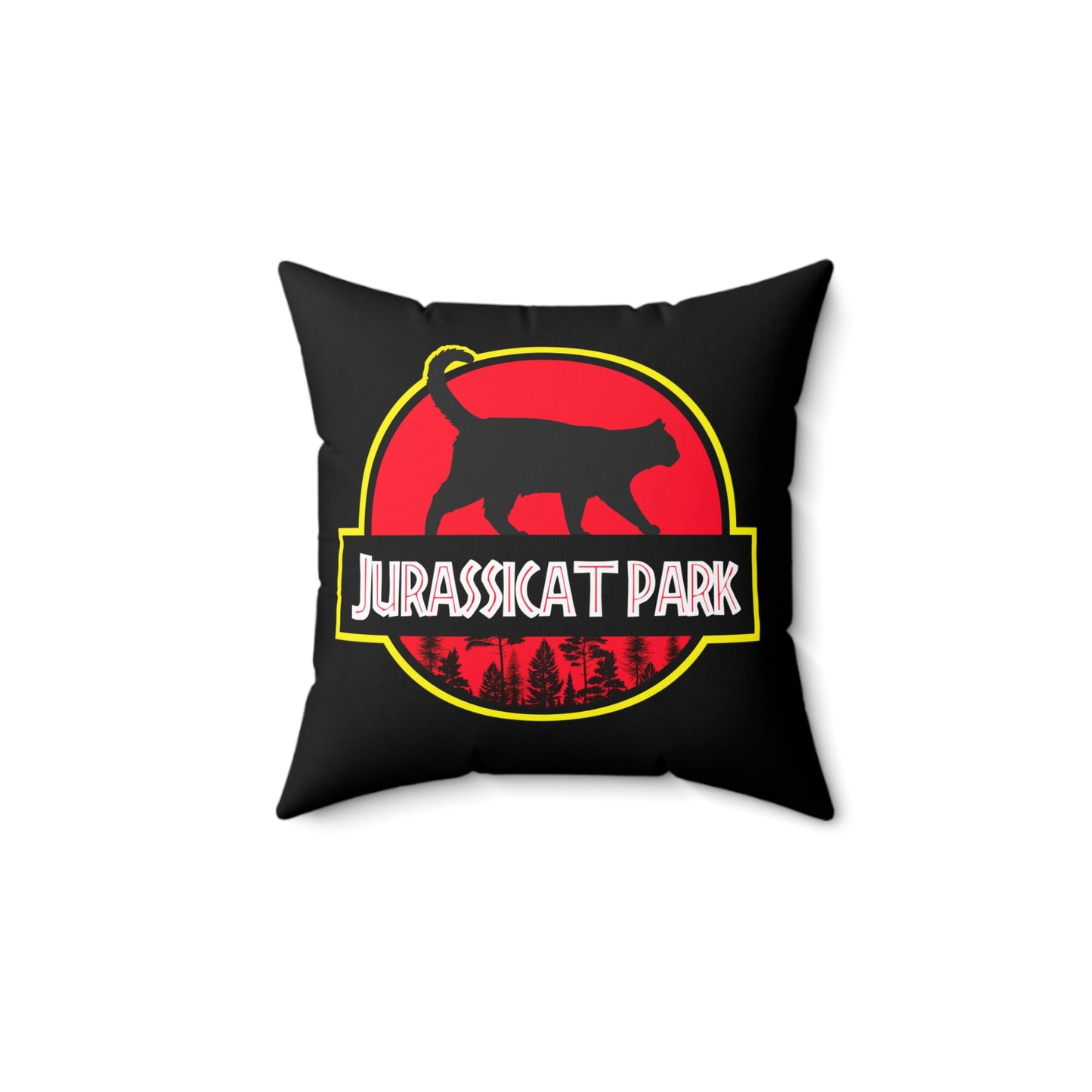 Jurassicat Park - Spun Polyester Square Pillow