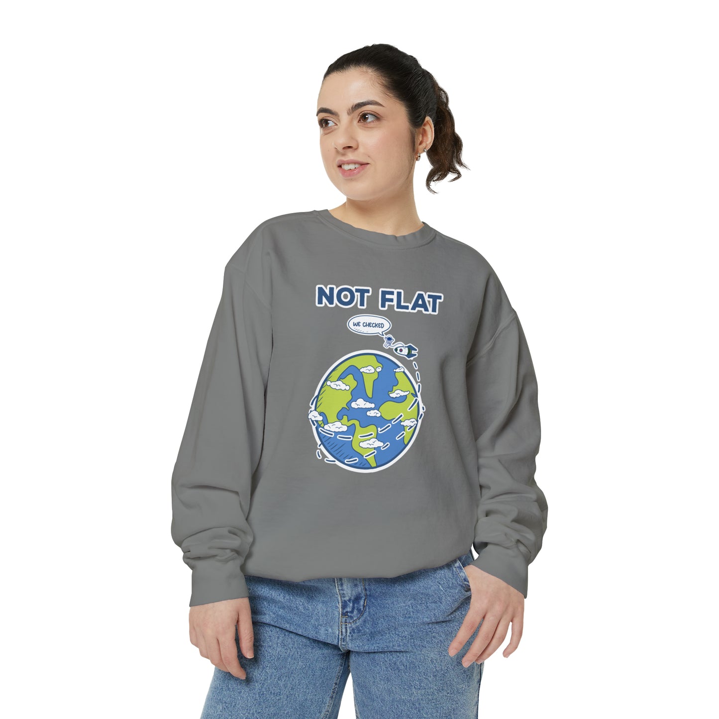 Flat Earth - Unisex Garment-Dyed Sweatshirt