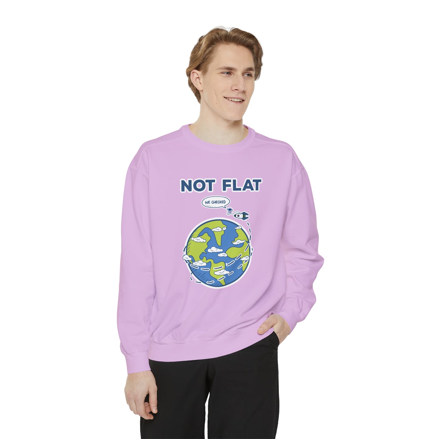 Flat Earth - Unisex Garment-Dyed Sweatshirt