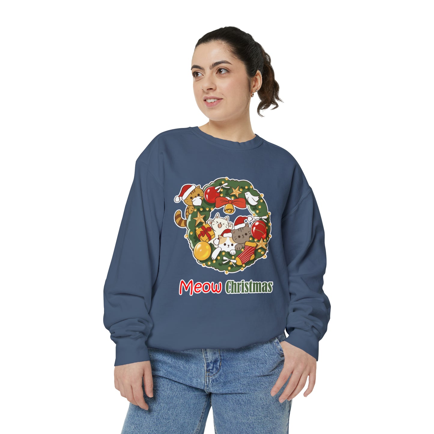 Meow Christmas - Unisex Garment-Dyed Sweatshirt