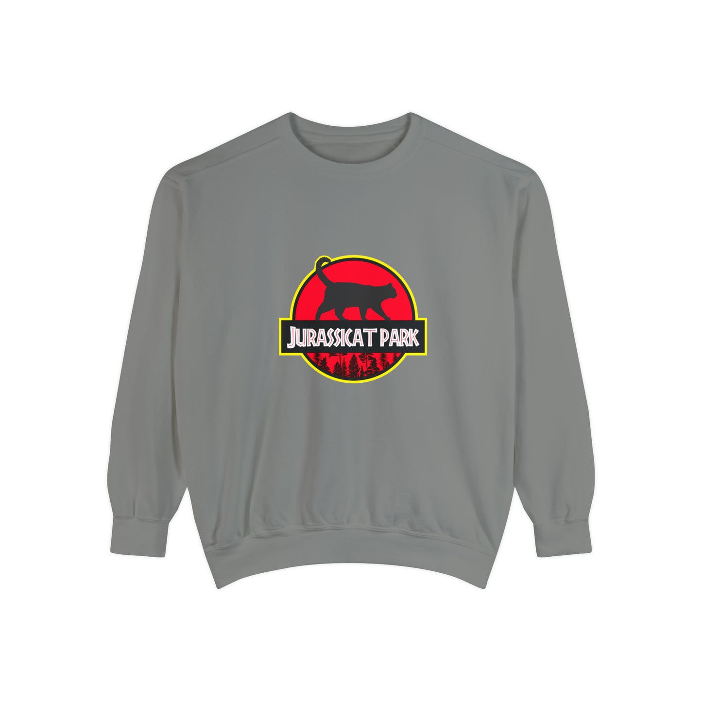 Jurassicat Park - Unisex Garment-Dyed Sweatshirt