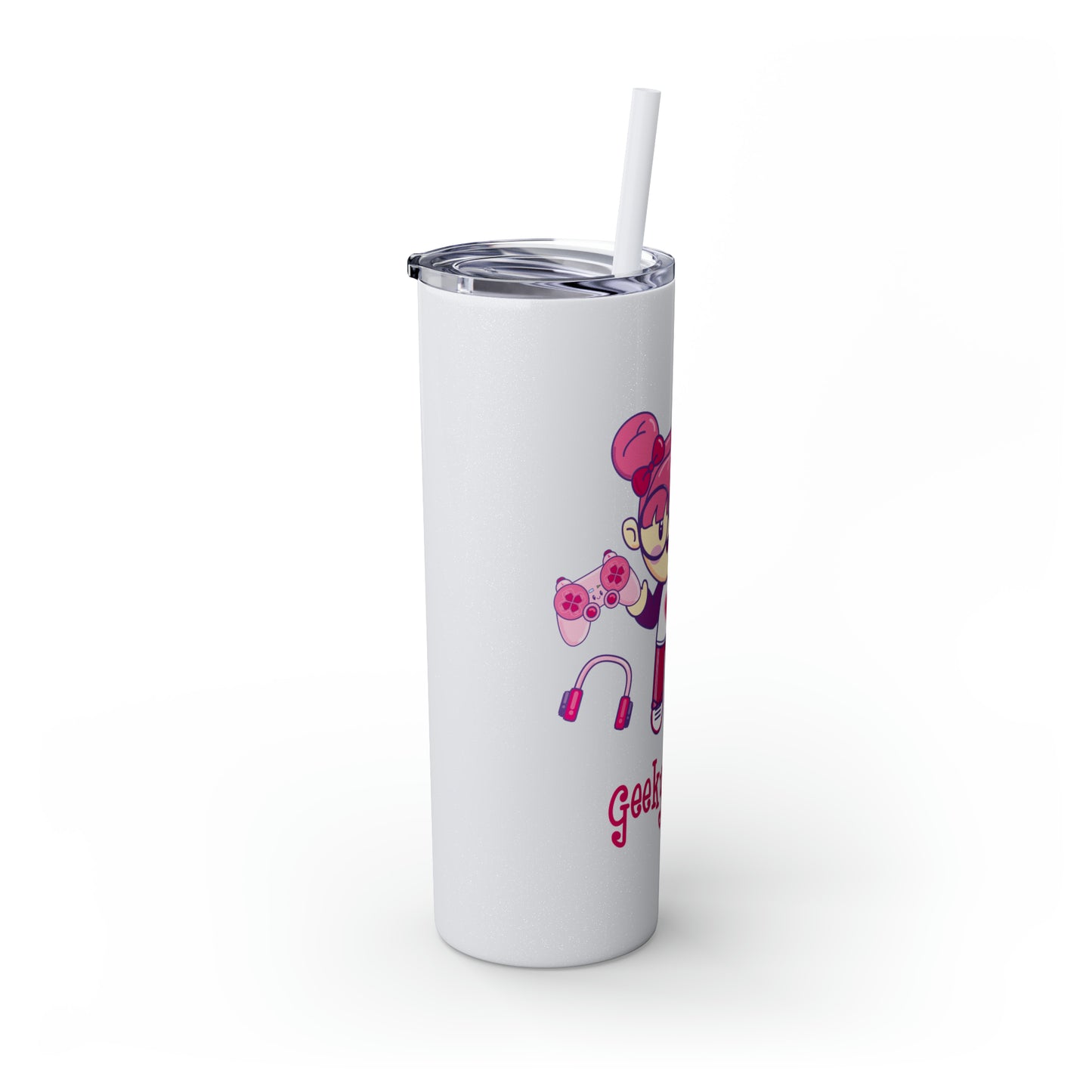 Geek Girl - Skinny Tumbler with Straw, 20oz