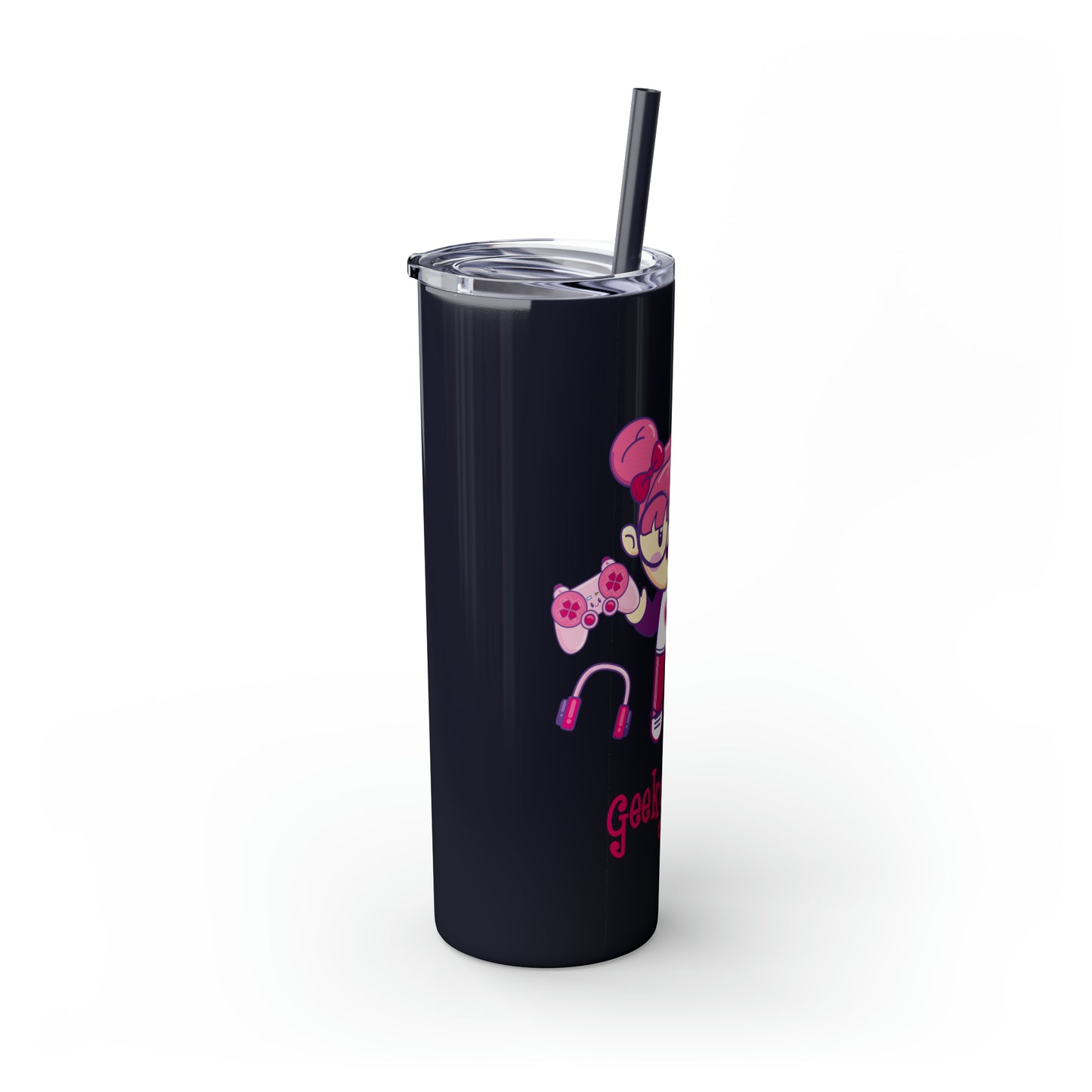 Geek Girl - Skinny Tumbler with Straw, 20oz