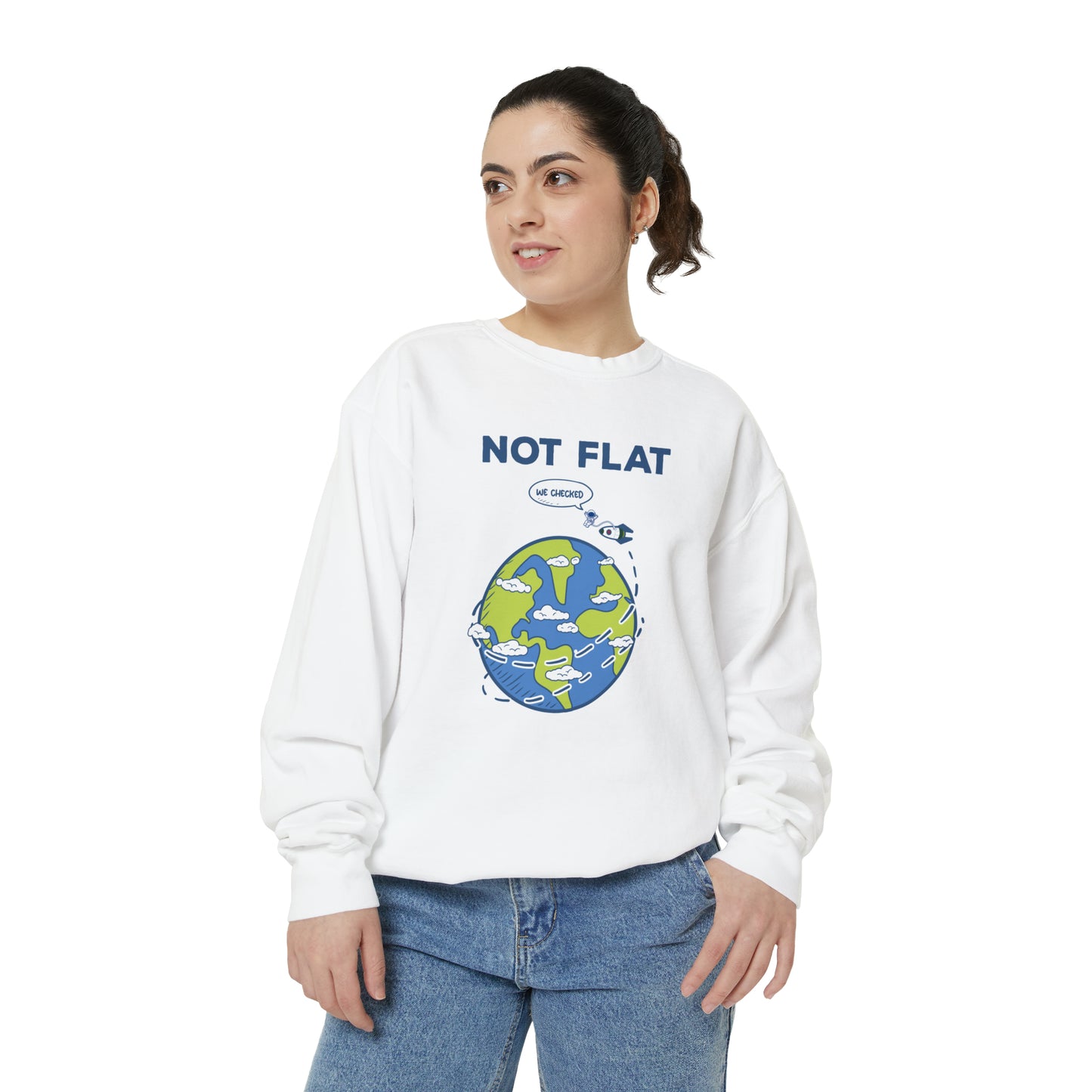 Flat Earth - Unisex Garment-Dyed Sweatshirt